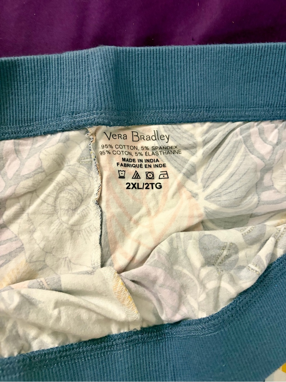 Vera Bradley Floral Jogger Pants Size 2XL Multicolor Botanical Lounge - Picture 2 of 6